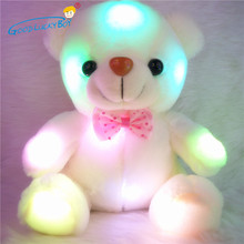 Urso de pelúcia colorido brilhante e luminoso, 22cm, brinquedos de pelúcia para crianças, iluminação, urso de pelúcia, brinquedo kawaii para crianças 2024 - compre barato