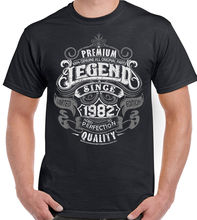 Camiseta de algodón para hombre, camisa divertida de alta calidad Legend Since, 36 años de cumpleaños, ropa de algodón viejo, 1982 2024 - compra barato