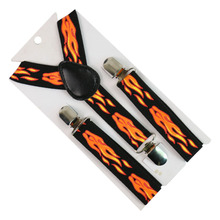 Winfox Fashion Boys Girls Kid Suspender Flame Fire Pattern Clip-on Adjustable Elastic Braces Suspenders 2024 - buy cheap