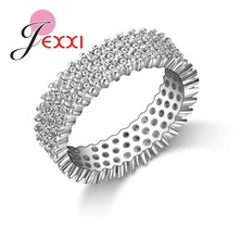 Trendy Wide Band Rhinestone Rings Punk Style Women Men Stainless Silver Finger Rings Cool Party Jewelry Accessories Onsale 2024 - buy cheap