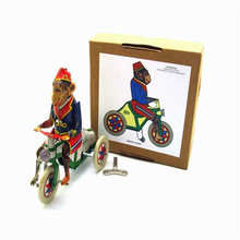 Винтажная заводная обезьяна на велосипеде, игрушки для фотосъемки детей, взрослых, обезьяна, оловянные игрушки, Классическая Игрушка, рождественский подарок 2024 - купить недорого