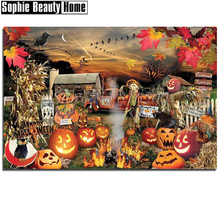 5D DIY Diamond Painting Halloween Pumpkin Full Drill Mosaic Rhinestone Cross Stitch Kits Bird Handmade Embroider Crafts 189125 2024 - buy cheap