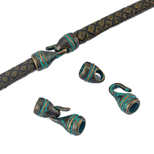 5 Juegos de ganchos de bronce antiguo para pulsera de cordón de cuero redondo de 5MM, accesorios para fabricación de joyas 2024 - compra barato