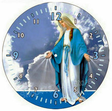 Diamond embroidery Wall clock Rhinestones Full round Drill Mosaic Kit 5D DIY Diamond Painting Cross Stitch Religious women icon 2024 - buy cheap