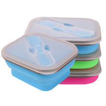 1 Set Bento Lunch Box Small Size Collapsible Lunch Box Food Safe Container Silicone Lunch Boxes For Microwave WD-10118 2024 - buy cheap
