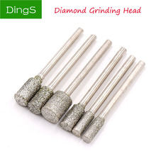 5pcs Grit 60 Cylinder Diamond Grinding Head Bit Cylindrical Points Coated Carving Burrs Lapidary Tools for Jade Stone Marble 2024 - buy cheap