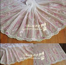 2 Meters/lot 22cm Width European Embroidery Wedding Veil Lace Trim Handmade DIY Craft Lace Fabric Accessories 2024 - buy cheap