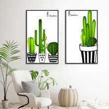 Nordic Cactus Decorative Picture Modular Wall Art Posters and Prints No Frame Canvas Paintings Home Decoration for Living Room 2024 - buy cheap