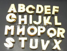 Wholesale 260pcs/lot 8mm A-Z chrome gold color slide letter diy charm accessories 2024 - buy cheap