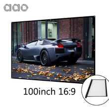 AAO 60 100 дюймов 16:9 проекционный экран простая обертка ткань рулон бизнес-Конференц-проектор экран 100 дюймов портативный настенный холст 2024 - купить недорого