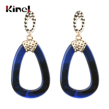 Kinel Fashion Jewelry Blue & Red Dangle Earrings For Woman Gold Color Trendy Water Drop Acrylic Earrings Party Gift 2024 - buy cheap