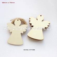 (14pcs/lot) 70mm Blank Unfinished Wooden Angel Christmas Tree Tags With Strings 2.8"-CT1302 2024 - buy cheap