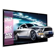 Светодиодный экран для проектора ALLOYSEED 60/72/84/100/120 дюймов 16:9, 3D HD настенный проекционный экран, холщовая занавеска для домашнего кинотеатра 2024 - купить недорого