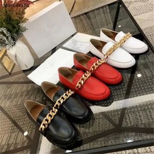 Luxury design 2019 spring and autumn new flat casual shoes thick with fashion driving women's shoes single chain  ladies  shoes 2024 - buy cheap