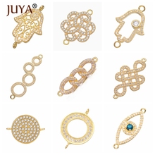 Supplies For Jewelry Wholesale 9 Pieces Copper Micro Pave AAA Zircon Rhinestone Charm Connectors For Women DIY Craft Jewelry 2024 - buy cheap