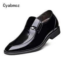 Cyabmoz Patent Leather Dress Shoes Men Slip on Casual Business Wedding Oxfords Man Formal Luxury Height Increasing 6cm Male Shoe 2024 - buy cheap