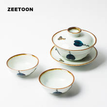 Japanese Style Ceramic Kung Fu Tea Set Creative Vintage Hand Painted Tureen Porcelain Bowl Tea Cup Saucer Gaiwan Teapot Lid Pot 2024 - buy cheap