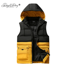 Drymargarida colete masculino sem mangas, jaqueta quente com capuz casaco de inverno jk108, outono 2019 2024 - compre barato
