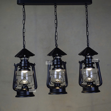 European vintage  industrial style retro Iron  kerosene pendant lights cafe bar   restaurant living room dining room lamp 2024 - buy cheap