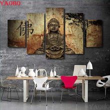 5 peças 5d bricolagem diamante bordado zen buda religiosa pintura diamante quadrado completo/broca redonda mosaico padrão conta ponto cruz 2024 - compre barato