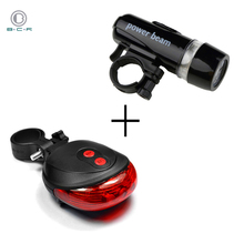 Bicycle Rear Light 5 LED + Power Beam Front Light Head Light Laser Torch Flashlight Lamp for Cycling Headlight Taillight Set 2024 - buy cheap