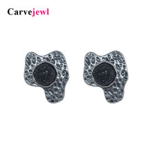 Carvejewl vintage stud earrings glitter stone irregular big stud earrings for women jewelry unique classical anti gold earings 2024 - buy cheap