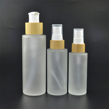 50pcs* 100ML Frost Glass Bottle with bamboo Lotion Pump Emulsion Pump Bottles Empty Cosmetic Packaging  Glass Mist Spray Bottle 2024 - buy cheap