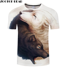 2019 Newest Harajuku Wolf 3D Print Cool T-shirt Men/Women Short Sleeve Summer Luminous Wolf Tops Tees Tshirt Fashion Casual wear 2024 - buy cheap