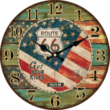 MEISTAR Patriotism America Flag Clock Silent Living Study Room Kitchen Gallery Clock Wall Art Watches Vintage Large Wall Clock 2024 - buy cheap