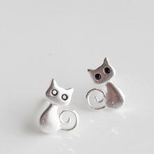 Real New jewelry female cute animal cat stud earring for women wholesale E056 2024 - buy cheap