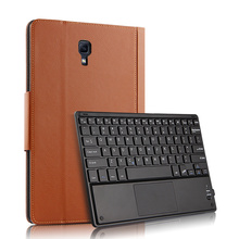 Capa inteligente de couro com teclado bluetooth, protetor de couro pu para samsung galaxy tab a 10.5 sm t590 t595 capa protetora para tablet + caneta 2024 - compre barato