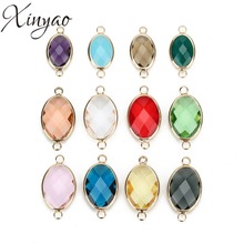 Xinyao 5 pçs/lote 10.5*20.5mm cristal de vidro colar encantos pingente para pulseira brinco conector diy jóias fazendo acessórios 2024 - compre barato