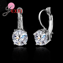 Solid 925 Sterling Silver New Fashion Jewelry Shining CZ Cubic Zirconia Silver Clip Dangle Earrings for Women Factory Selling 2024 - buy cheap