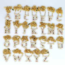 Newize-colar com pingente de arco-íris zircônia cúbica, joias com nome dourado, 26 letras do alfabeto, cor branca 2024 - compre barato