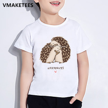 Kids Summer Short Sleeve Girls & Boys T shirt Children Cute Hedgehog Hug Cartoon Print T-shirt Casual Funny Baby Clothes,HKP2121 2024 - buy cheap