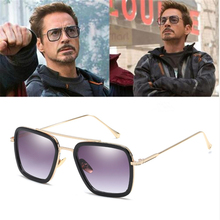 Очки солнцезащитные мужские прямоугольные, роскошные брендовые винтажные Прозрачные солнечные очки Тони Старка 2024 - купить недорого