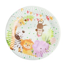 10pcs/set Animal Party Disposable Tableware Flamingo Plate Tableware 1st Birthday Party Decor Kids Baby Shower Party Supplies 2024 - buy cheap