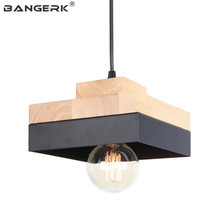 Lámpara colgante LED de viento Industrial para decoración de desván, lámpara colgante moderna de madera de hierro, lámpara colgante para comedor, lámpara colgante para el hogar 2024 - compra barato