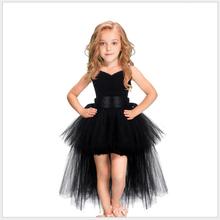 Halloween children girls black witch dress fancy kids girls V-neck mermaid tail tutu dress princess fluffy holiday vestido 2024 - buy cheap