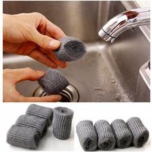 12pcs/lot Sponge Metal Mesh Super Detergent Tool Kitchen Steel Wool Degreasing Cleaning Tool Pot Brush Magic Cleaner 2024 - buy cheap