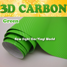 3D карбоновая виниловая пленка, зеленая пленка для транспортных средств, Размер: 1,52*30 м/рулон 2022 - купить недорого