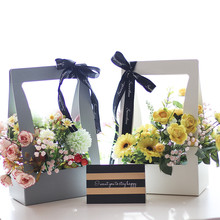 handhold flower bucket paper gift boxes for flower packaging decor 23.5*12*34cm boxes with handhold hug bucket packaging bags 2024 - buy cheap