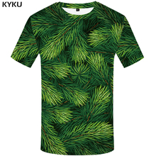 KYKU Christmas Tree T Shirts Men Xmas Tshirt Man Leaf Print T Shirt Punk Rock Clothes Green 3d T-shirt Anime Mens Clothing New 2024 - buy cheap