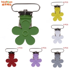 Baby Pacifier Clip Natural Color Baby Pacifier Clips Metal Mitten Dummy Nipples Holders Suspender Pacifier Holder 5Pcs/Set 2024 - buy cheap