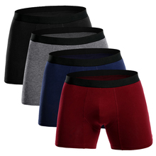 Cueca boxer masculina tamanho europeu, roupa de baixo em algodão, grande, respirável, interior 2024 - compre barato