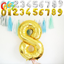 Balões infláveis de hélio em ouro e prata, 32 polegadas, para decoração de casamento, aniversário, brinquedos 2024 - compre barato