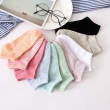 Calcetines tobilleros de corte bajo para mujer, calcetín corto, color blanco y negro, para verano 2024 - compra barato