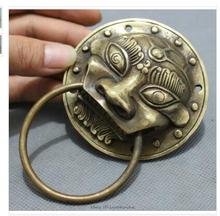 wholesale factory Decoration Crafts Brass Chinese  Copper Collect Palace Guardian Lion Head Statue Mask Door Knocker 2024 - buy cheap