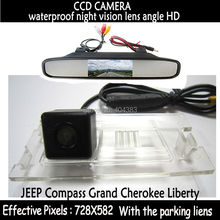 4.3Inch Car LCD Monitor Mirror with Reverse RearView Backup CCD HD Camera night vision for JEEP Compass Grand Cherokee Liberty 2024 - buy cheap