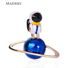 Madrry Cute Enamel Astronauts Conquer Planet Brooch Jewelry Women Kid Coat Collar Hoodies Hat Backpack Pins Daily Accessory Gift 2024 - buy cheap